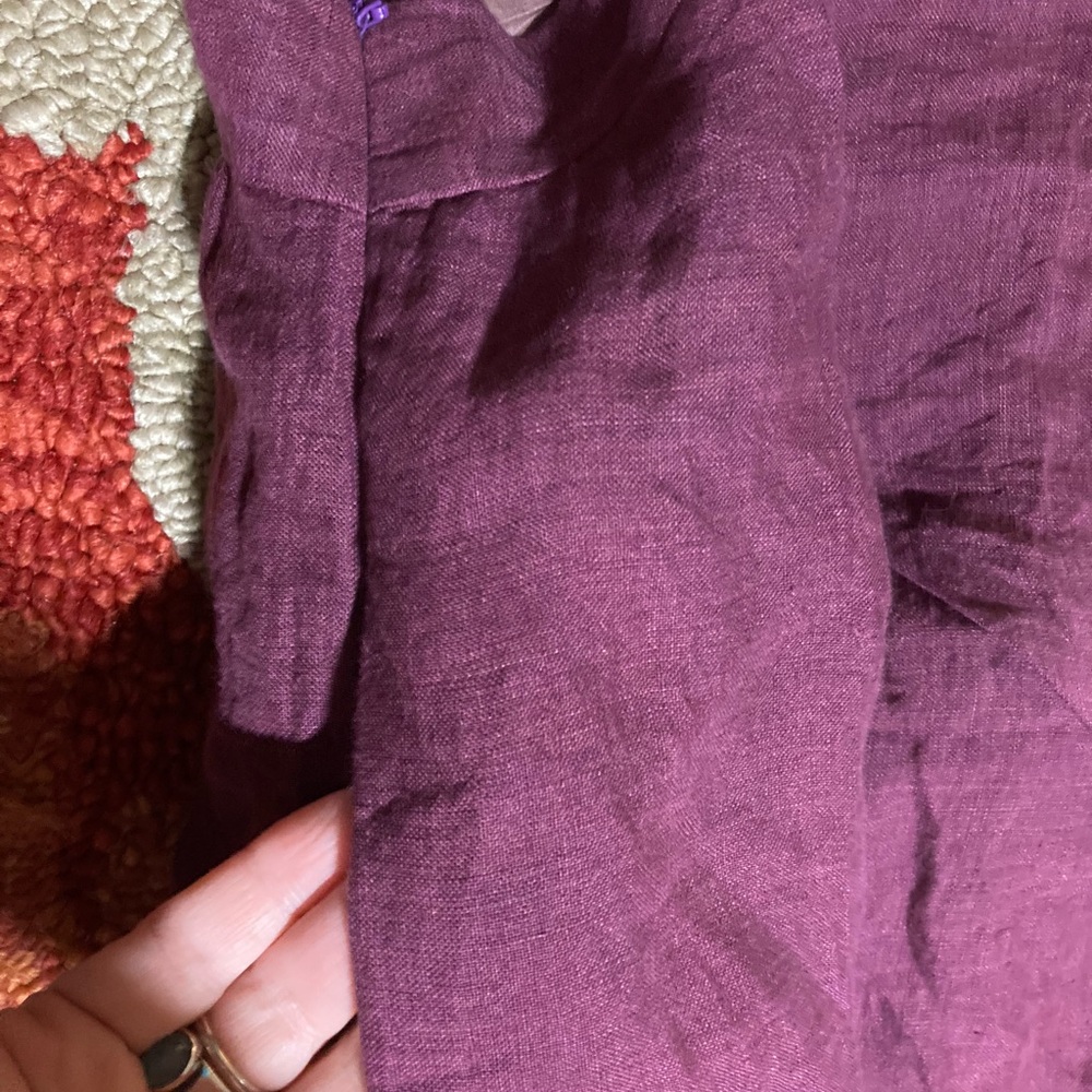 NEW XL Linnennaive Maxi Cherry 22 Skirt in Plum Purple. Linen. Lined. Pockets. - Picture 11 of 12